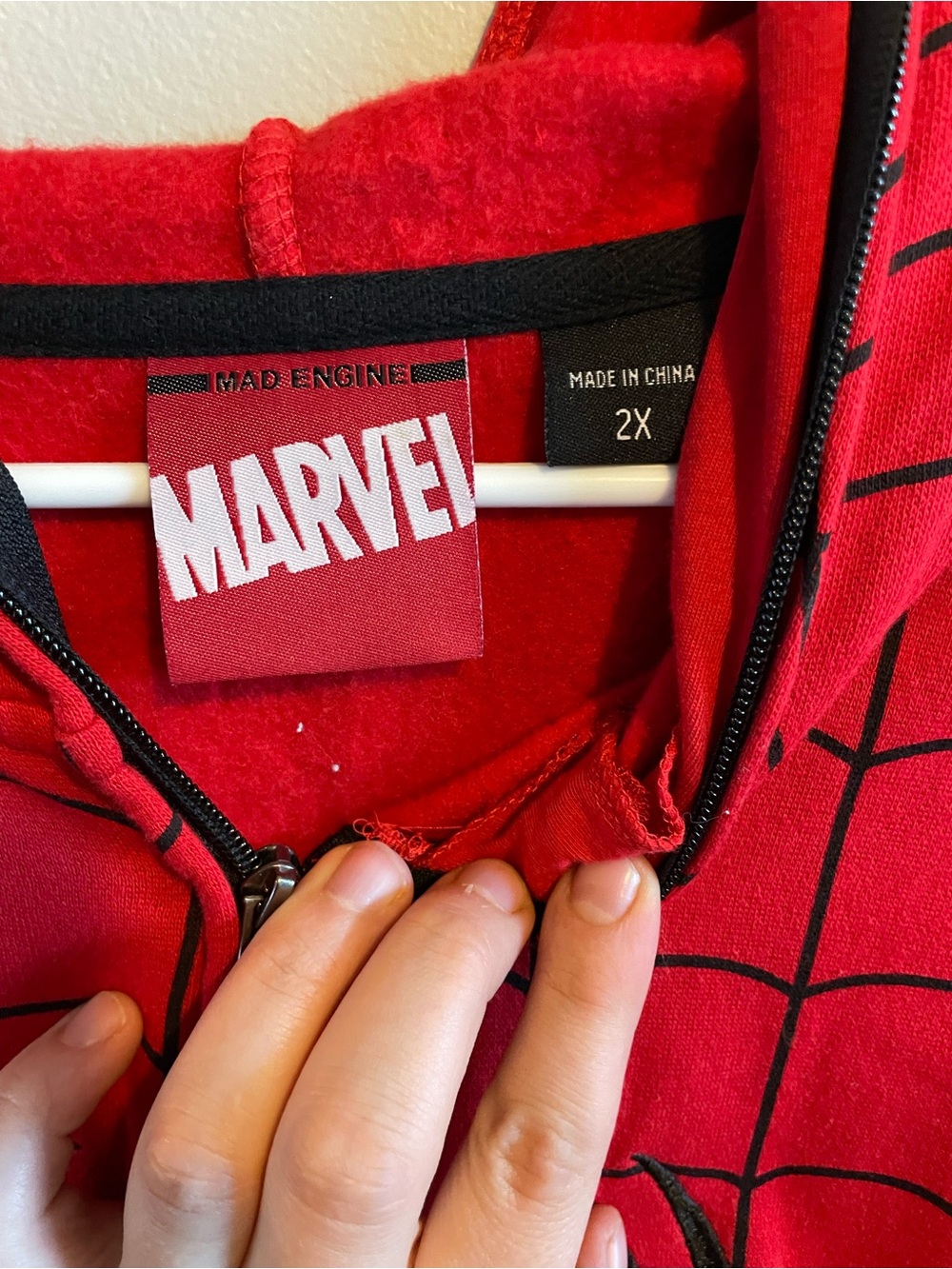 Marvel Spider-Man Red & Blue Hoodie With Face Zip Up - Picture 4 of 4